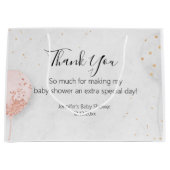 Vielen Dank Baby Dusche rosa Ballons stilvoll chic Große Geschenktüte (Vorderseite)