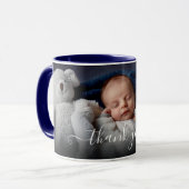 Vielen Dank Baby Geschenk schöne Foto Vorlage Text Tasse (Vorderseite Links)