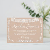 Vielen Dank Baby Shower Beige Dankeskarte (Stehend Vorderseite)