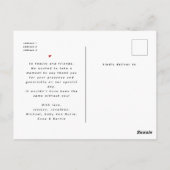 Vielen Dank Baby Shower Minimalistisch 12 Foto Col Postkarte (Rückseite)