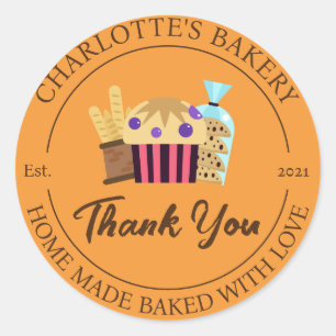 Vielen Dank, Bäckerei Custom Sticker Label