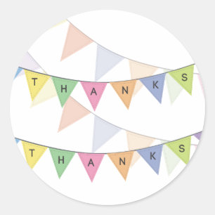 Vielen Dank Banner Cupcake Topper Label Runder Aufkleber