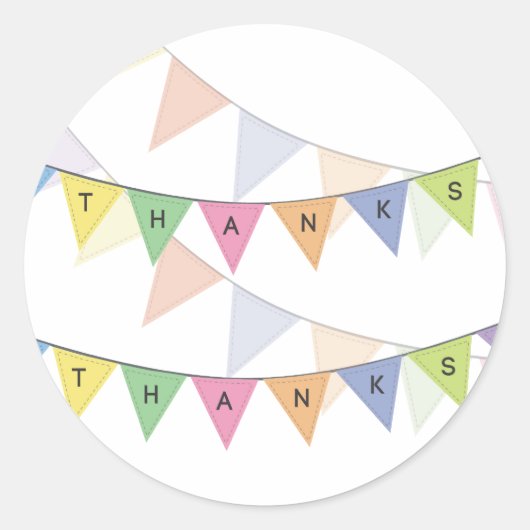 Vielen Dank Banner Cupcake Topper Label Runder Aufkleber (Vorderseite)
