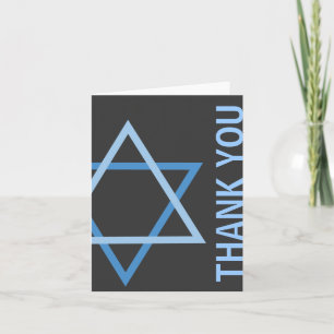Vielen Dank, Bar Mitzvah, modern, blau & grau Dankeskarte