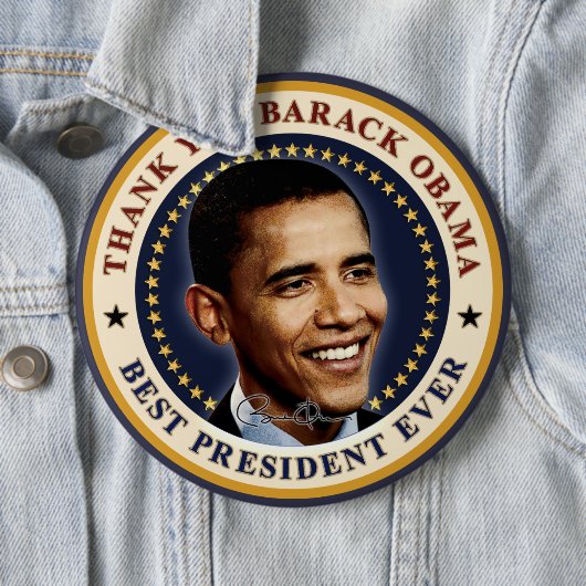 Vielen Dank Barack Obama - Bester Präsident je Button (Beispiel)
