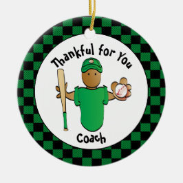Vielen Dank Baseball Coach Budget Holiday Geschenk Keramik Ornament