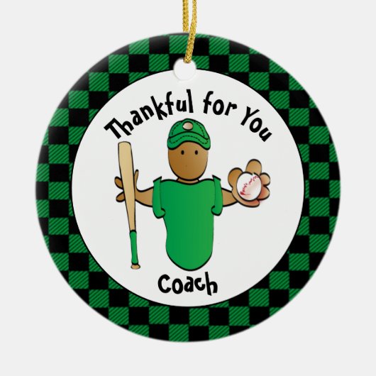 Vielen Dank Baseball Coach Budget Holiday Geschenk Keramik Ornament (Vorne)