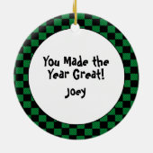 Vielen Dank Baseball Coach Budget Holiday Geschenk Keramik Ornament (Hinten)