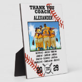 Vielen Dank Baseball Coach, Custom Foto & Names Fotoplatte (Seite)