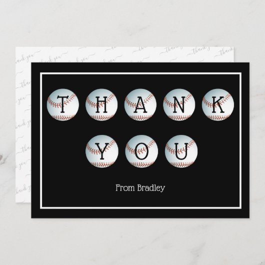 Vielen Dank Baseball Custom Personalisiert Dankeskarte (Vorne/Hinten)
