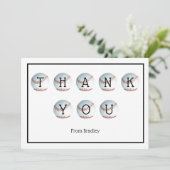 Vielen Dank Baseball Custom Personalisiert Dankeskarte (Stehend Vorderseite)