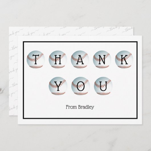 Vielen Dank Baseball Custom Personalisiert Dankeskarte (Vorne/Hinten)