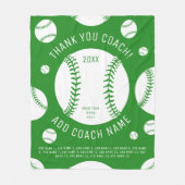 Vielen Dank Baseball Team Coach Green Player Namen Fleecedecke (Vorderseite)