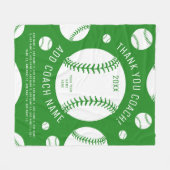 Vielen Dank Baseball Team Coach Green Player Namen Fleecedecke (Vorderseite (Horizontal))