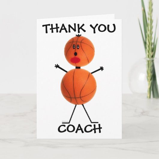Vielen Dank Basketball Coach Dankeskarte (Vorderseite)