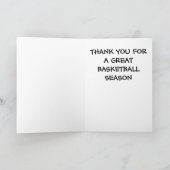 Vielen Dank Basketball Coach Dankeskarte (Innenseite)