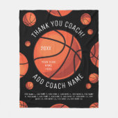 Vielen Dank Basketball Coach Team Player Namen hin Fleecedecke (Vorderseite)