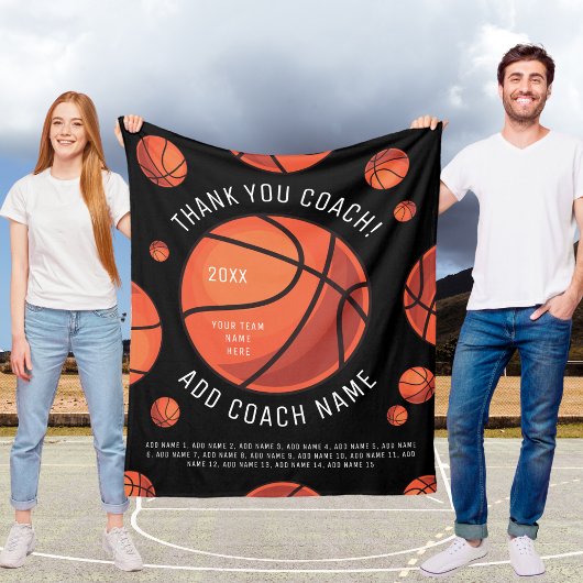 Vielen Dank Basketball Coach Team Player Namen hin Fleecedecke
