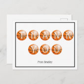 Vielen Dank Basketball Custom Personalisiert Postkarte (Vorne/Hinten)