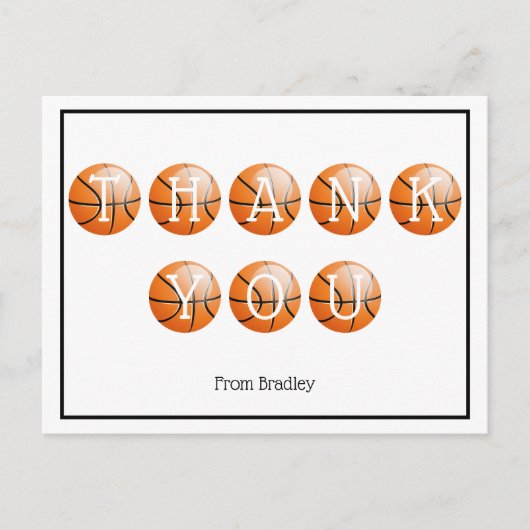 Vielen Dank Basketball Custom Personalisiert Postkarte (Vorderseite)