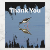 Vielen Dank Beach Bird Reflection Foto Wertschätzu Weinetikett (Einzelnes Label)