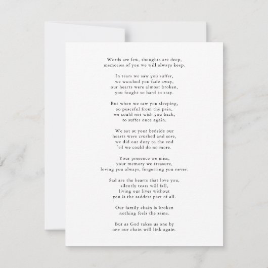 Vielen Dank Beach Ocean Beerdigung Foto Beileid Gk Dankeskarte (Rückseite)