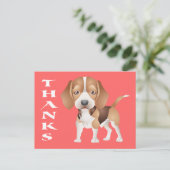 Vielen Dank Beagle Welpe Hund Grußkarte Post Card Postkarte (Stehend Vorderseite)