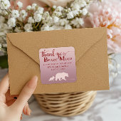 Vielen Dank Beary Much Baby Shower Sticker Girl