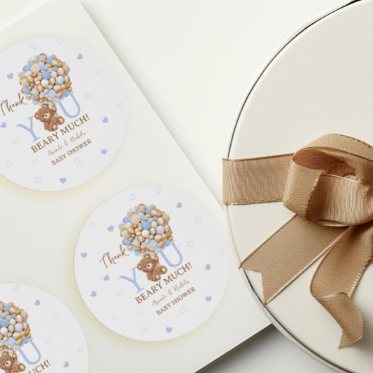 Vielen Dank Beary Much Blue Bear Runder Aufkleber