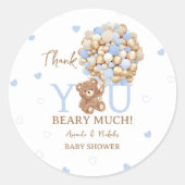 Vielen Dank Beary Much Blue Bear Runder Aufkleber (Vorderseite)