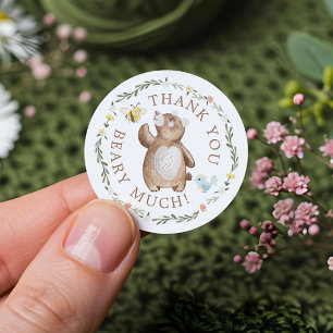 Vielen Dank Beary Much gewitzter Waldbär Blüte Runder Aufkleber