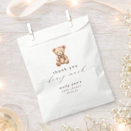 Vielen Dank Beary Much Neutral Baby Dusche Geschenktütchen (Ausgeschnitten)