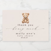 Vielen Dank Beary Much Neutral Baby Dusche Schaumweinetikett (Einzelnes Label)