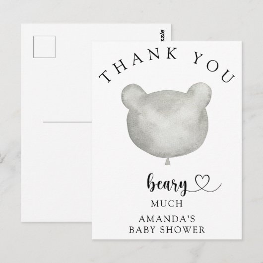 Vielen Dank beary Postkarte (Vorne/Hinten)