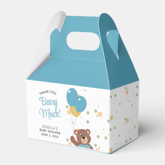 Vielen Dank Beary viel Niedlich Blue Bear Cub Baby Geschenkschachtel (Vorderseite)