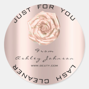 Vielen Dank Beauty Salon Rose Pink Gold Lash Clean Runder Aufkleber