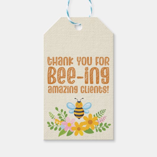 Vielen Dank Bee Honey Client Wertschätzung Realtor Geschenkanhänger (Vorderseite)