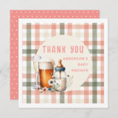 Vielen Dank Beer and Bottles Baby Dusche Peach Einladung (Vorne/Hinten)
