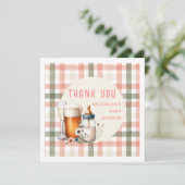 Vielen Dank Beer and Bottles Baby Dusche Peach Einladung (Stehend Vorderseite)