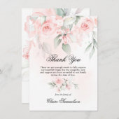 Vielen Dank Beerdigung Beileid Pink Floral | FOTO Dankeskarte (Vorne/Hinten)
