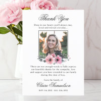 Vielen Dank Beerdigung Beileid Pink Floral | FOTO