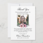 Vielen Dank Beerdigung Beileid Pink Floral | FOTO Dankeskarte (Vorderseite)