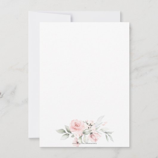 Vielen Dank Beerdigung Beileid Pink Roses Floral Dankeskarte (Rückseite)