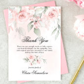 Vielen Dank Beerdigung Beileid Pink Roses Floral Dankeskarte