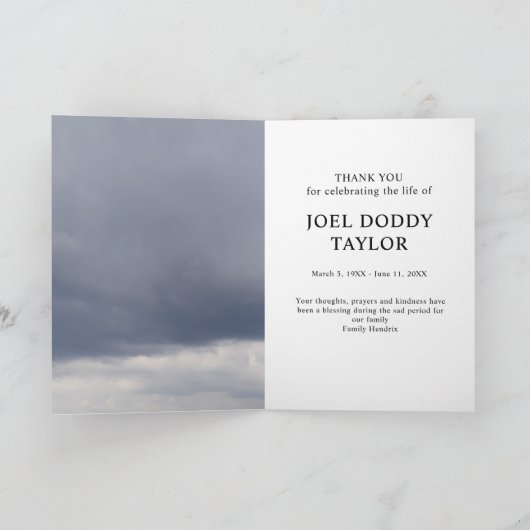 Vielen Dank Beerdigung Beileid Trauerkarte Dankeskarte (Innenseite)