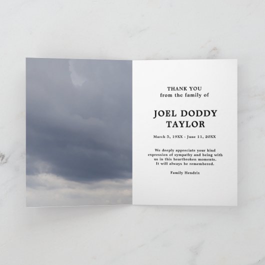 Vielen Dank Beerdigung Beileid Trauerkarte Dankeskarte (Innenseite)