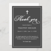 Vielen Dank Beerdigung Dunkelgrau Beileid Trauerka Dankeskarte (Vorne/Hinten)