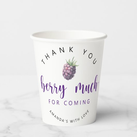 Vielen Dank, Beere Pappbecher (Rückseite)