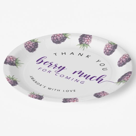 Vielen Dank, Beere Pappteller (Schrägansicht)