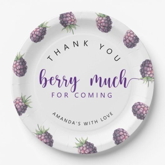 Vielen Dank, Beere Pappteller (Vorderseite)